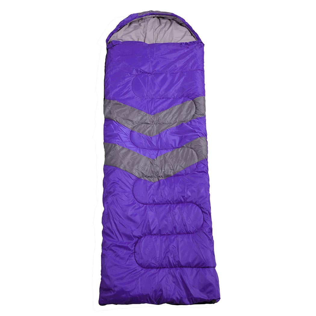 Mountview -20å¡C Outdoor Camping Thermal Sleeping Bag Envelope Tent Hiking Purple - image2