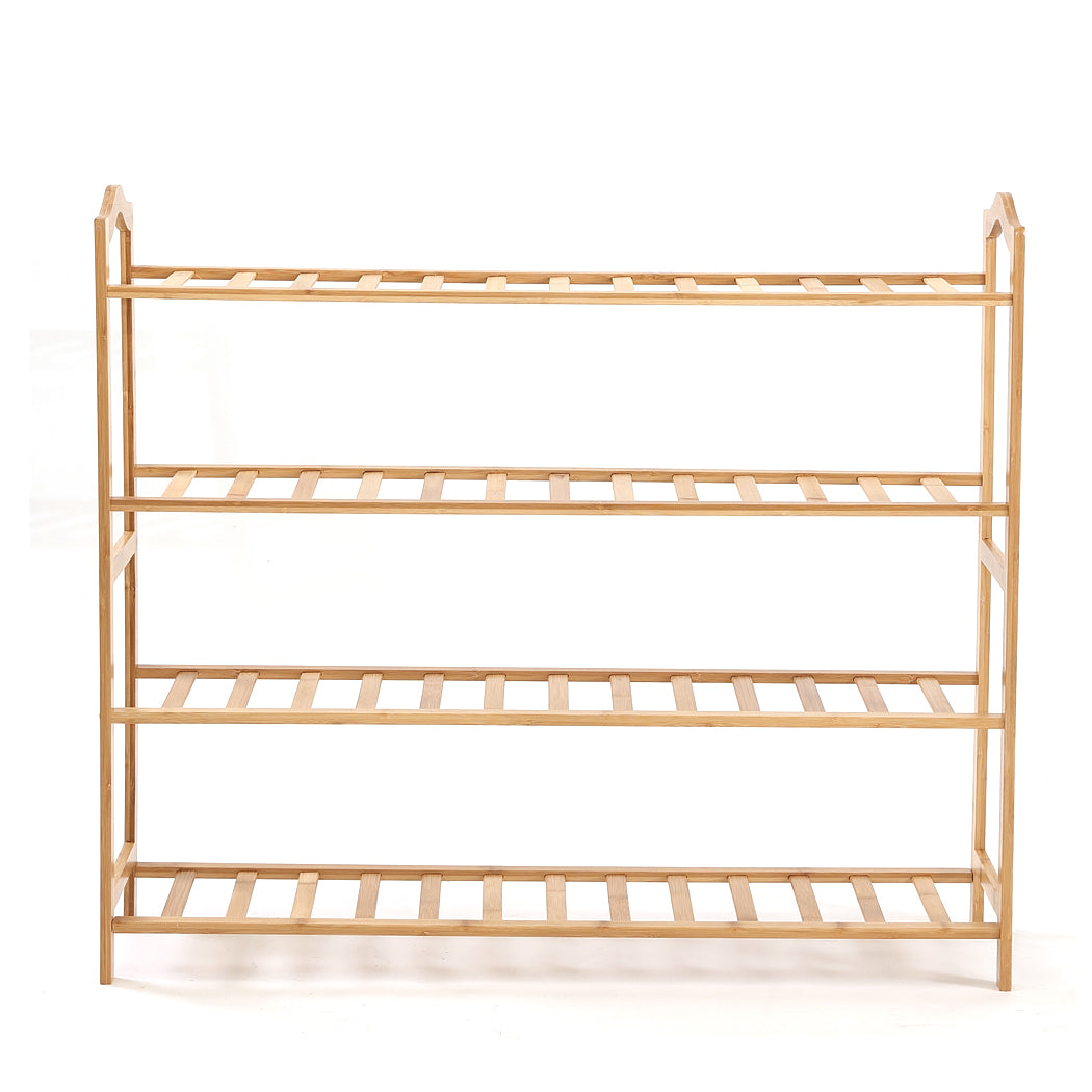 Levede Bamboo Shoe Rack Storage Wooden Organizer Shelf Stand 4 Tiers Layers 70cm - image2