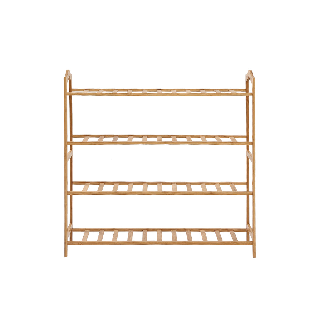 Bamboo Shoe Rack Storage Wooden Organizer Shelf Stand 4 Tiers Layers 80cm - image2