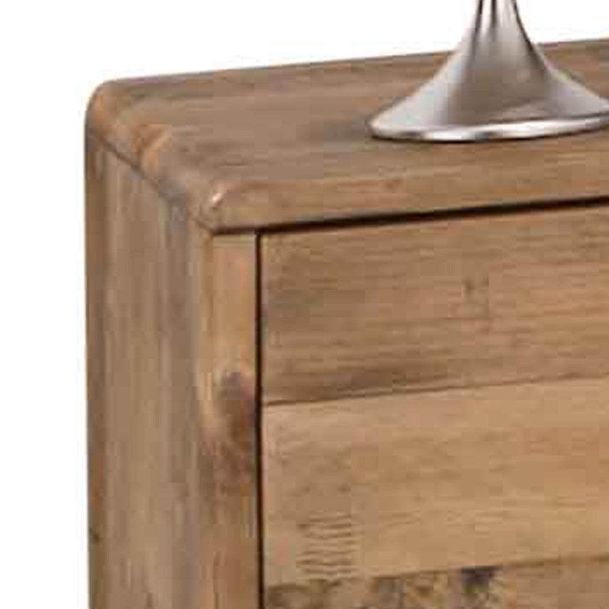 Bedside Table 2 drawers Night Stand Solid Wood Storage Light Brown Colour - image3