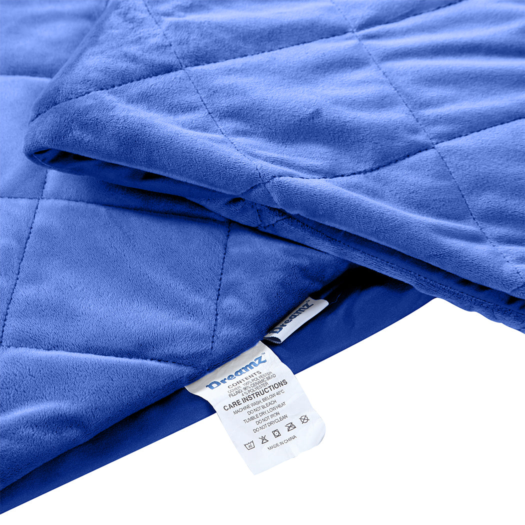 DreamZ 11KG Adults Size Anti Anxiety Weighted Blanket Gravity Blankets Blue - image4