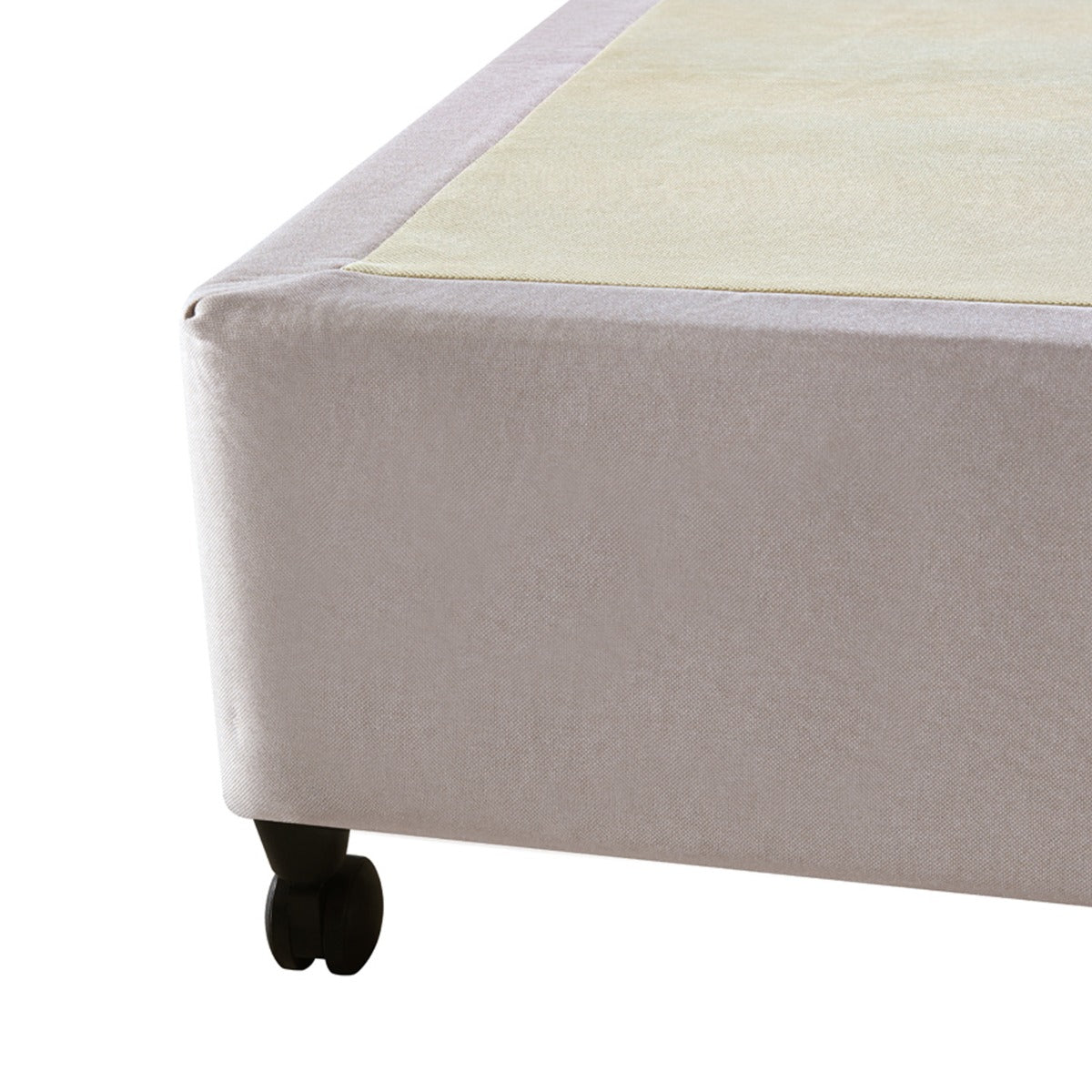 Mattress Base Ensemble King Size Solid Wooden Slat in Beige with Removable Cover - image5