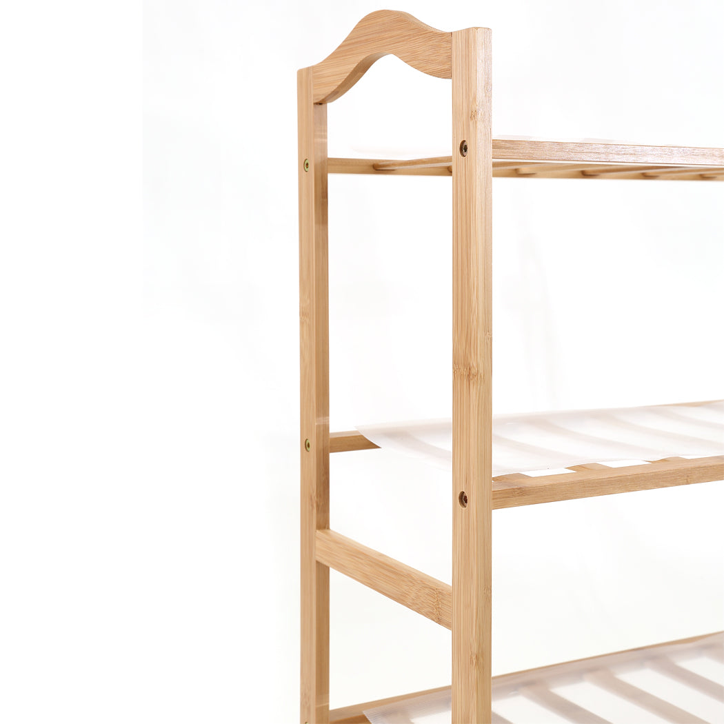 Bamboo Shoe Rack Storage Wooden Organizer Shelf Stand 5 Tiers Layers 80cm - image7