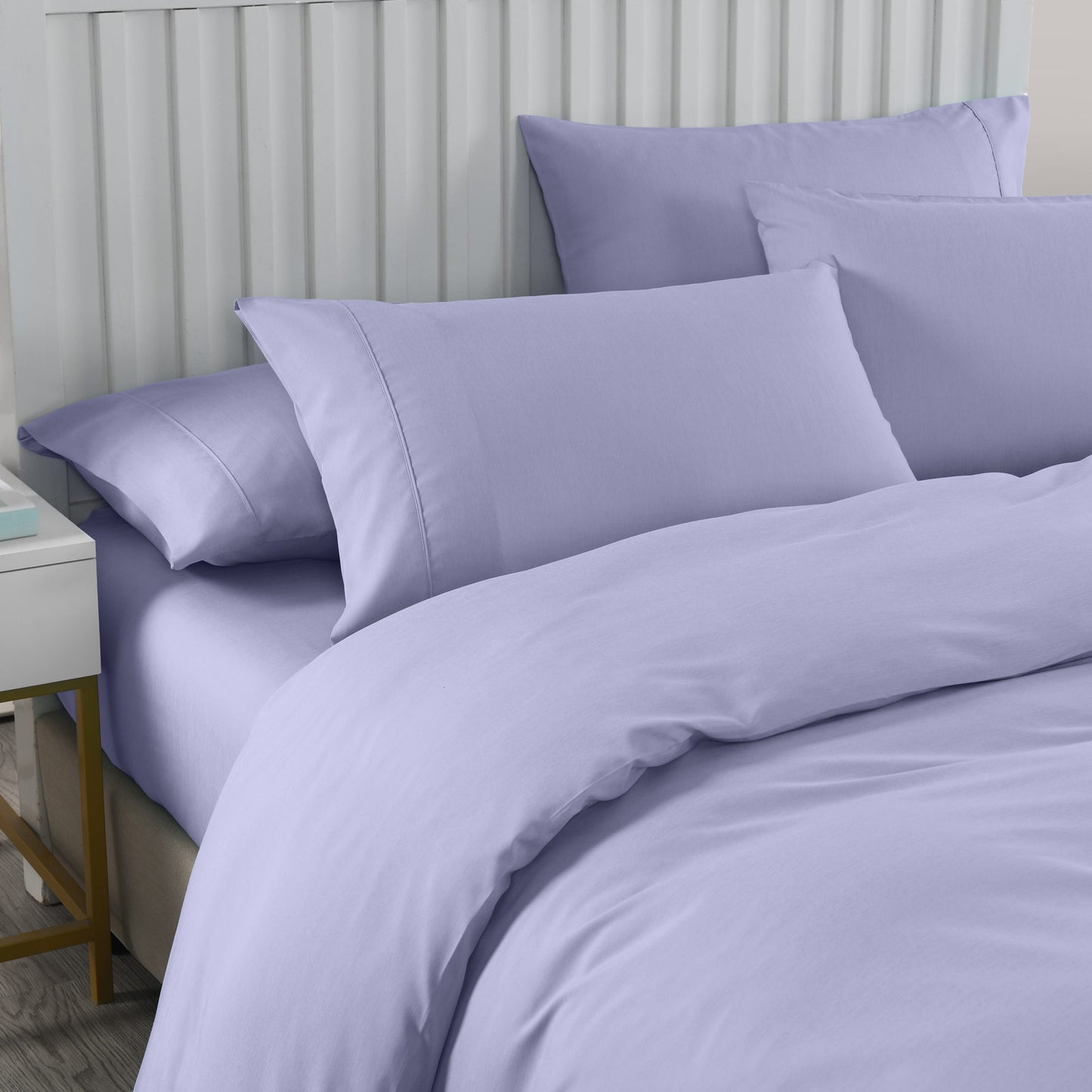 Royal Comfort Bamboo Cooling 2000TC Quilt Cover Set - King-Lilac Grey - image2