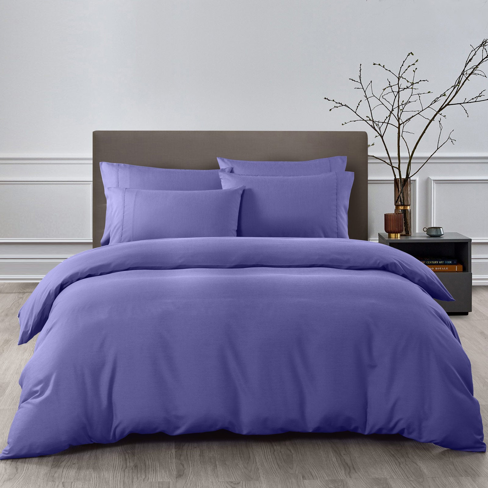 Royal Comfort Bamboo Cooling 2000TC Quilt Cover Set - King-Royal Blue - image1