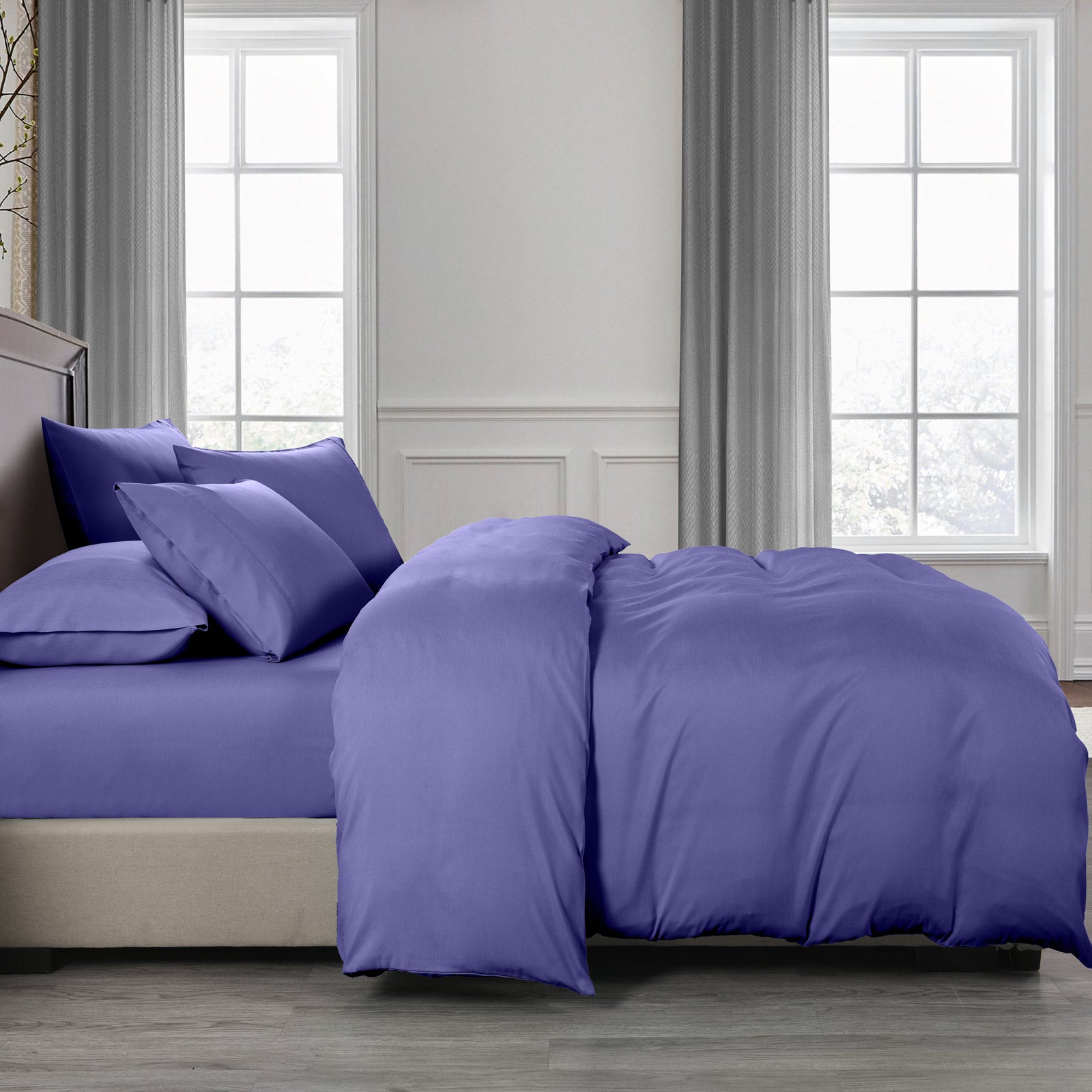 Royal Comfort Bamboo Cooling 2000TC Quilt Cover Set - King-Royal Blue - image3