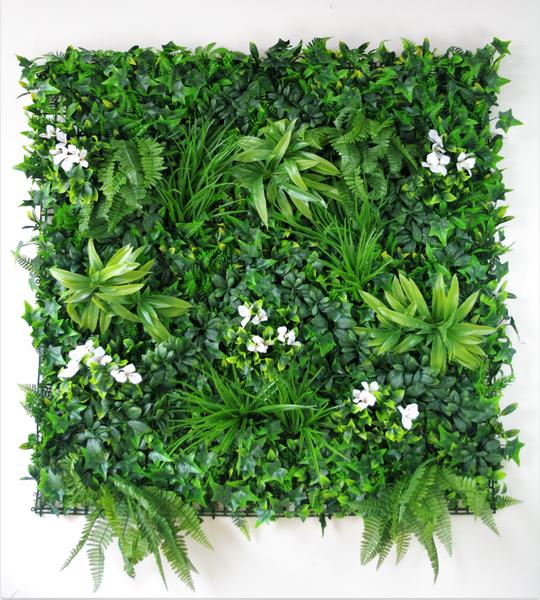 Snowy White Vertical Garden / Green Wall UV Resistant 100cm x 100cm - image1