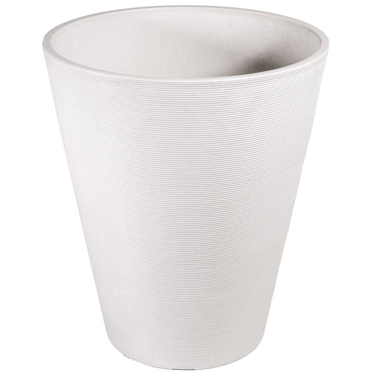 Decorative Textured Round White Planter 47cm - image2