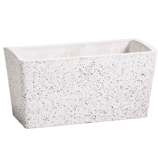 Imitation Stone Concrete White Stone Rectangle Planter 50cm - image1