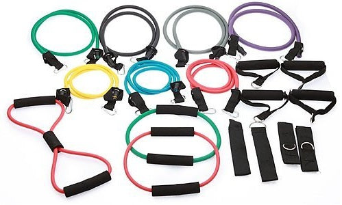 19PC Resistance Excercise Fitness Bands Tubes Kit Yoga Set - image2