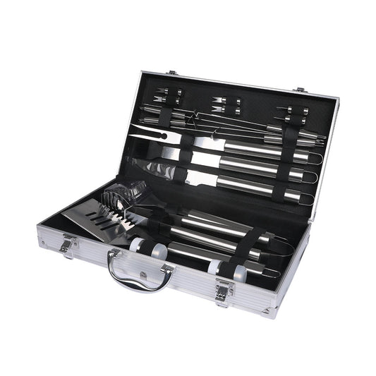 18Pcs Stainless Steel BBQ Tool Set Outdoor Barbecue Utensil Aluminium Grill Cook - image1