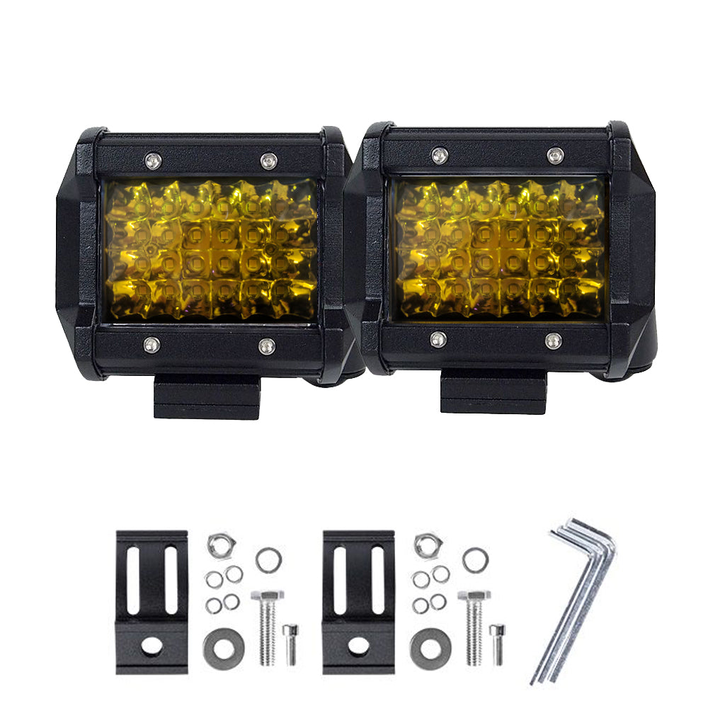 2x 4 inch Spot LED Work Light Bar Philips Quad Row 4WD Fog Amber Reverse Driving - image5