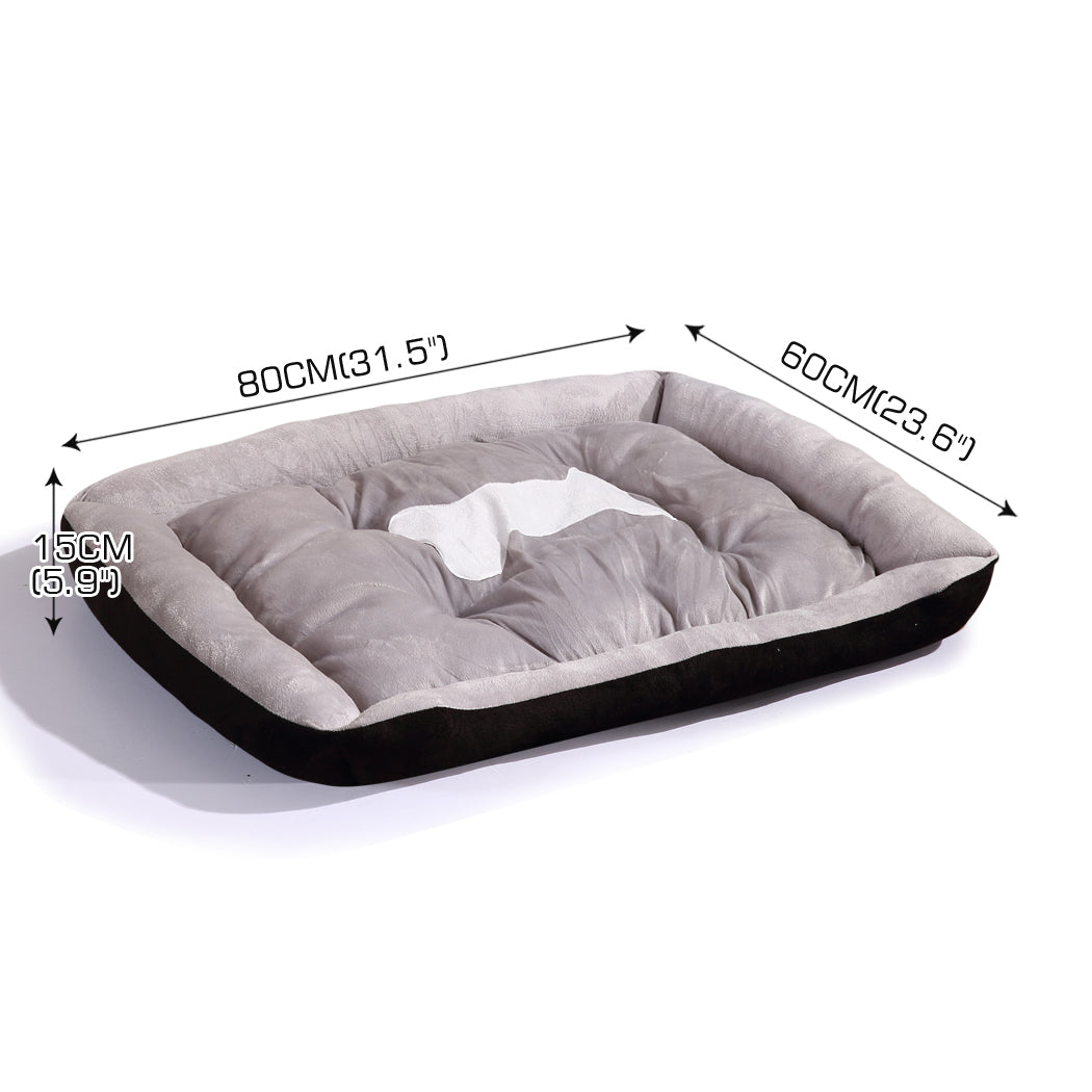 Pet Bed Dog Beds Bedding Mattress Mat Cushion Soft Pad Pads Mats L Black - image3