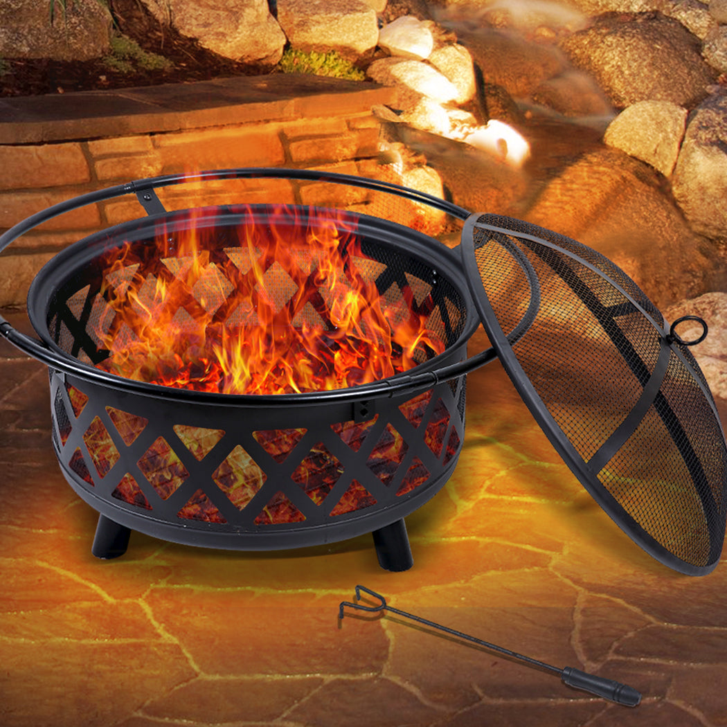 Outdoor Fire Pit BBQ Portable Camping Fireplace Heater Patio Garden Grill - image8