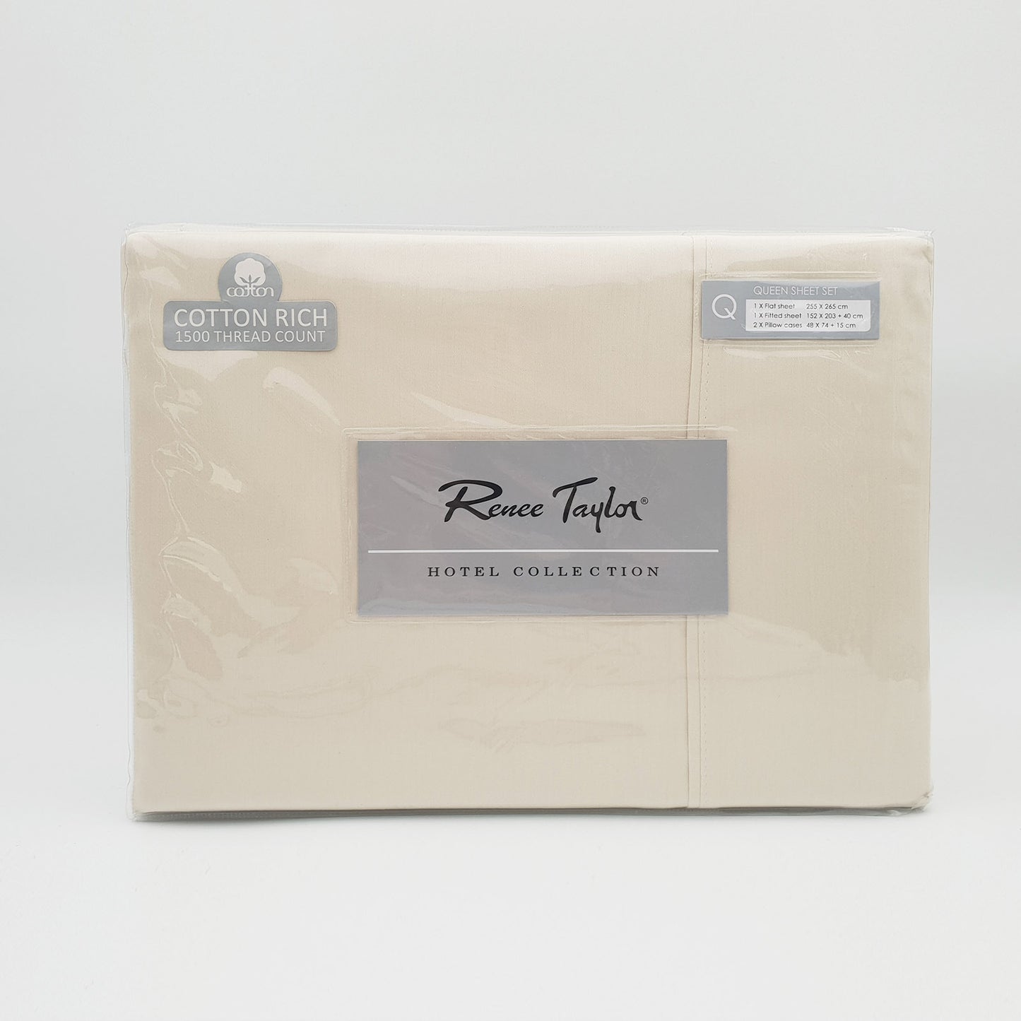 Renee Taylor 1500 Thread count Cotton Blend Sheet sets King Ivory - image3