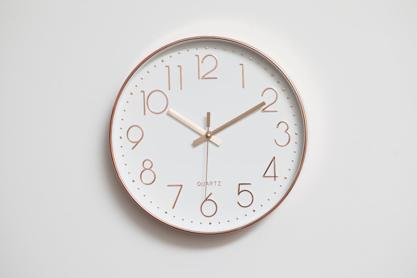 Modern Wall Clock Silent Non-Ticking Quartz Battery Operated Rose Gold - image7