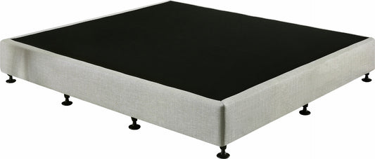 King Ensemble Bed Base Platinum Light Grey Linen Fabric - image1