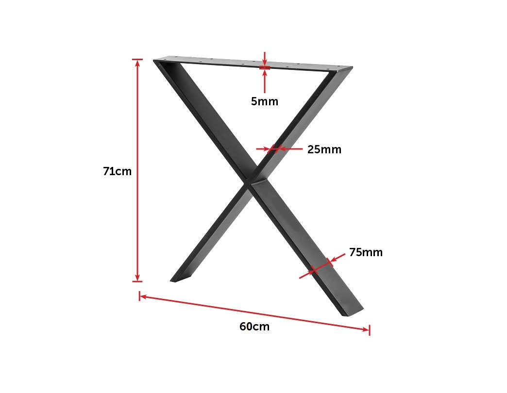 X Shaped Table Bench Desk Legs Retro Industrial Design Fully Welded - image2