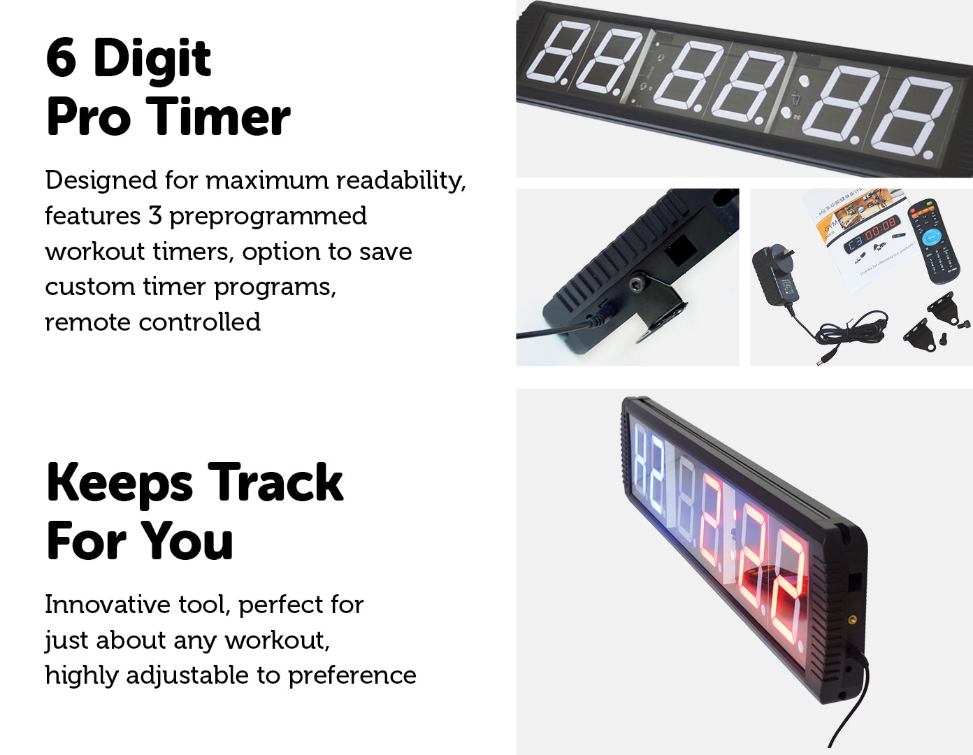 6 Digit Digital Timer Interval Fitness Clock - image5