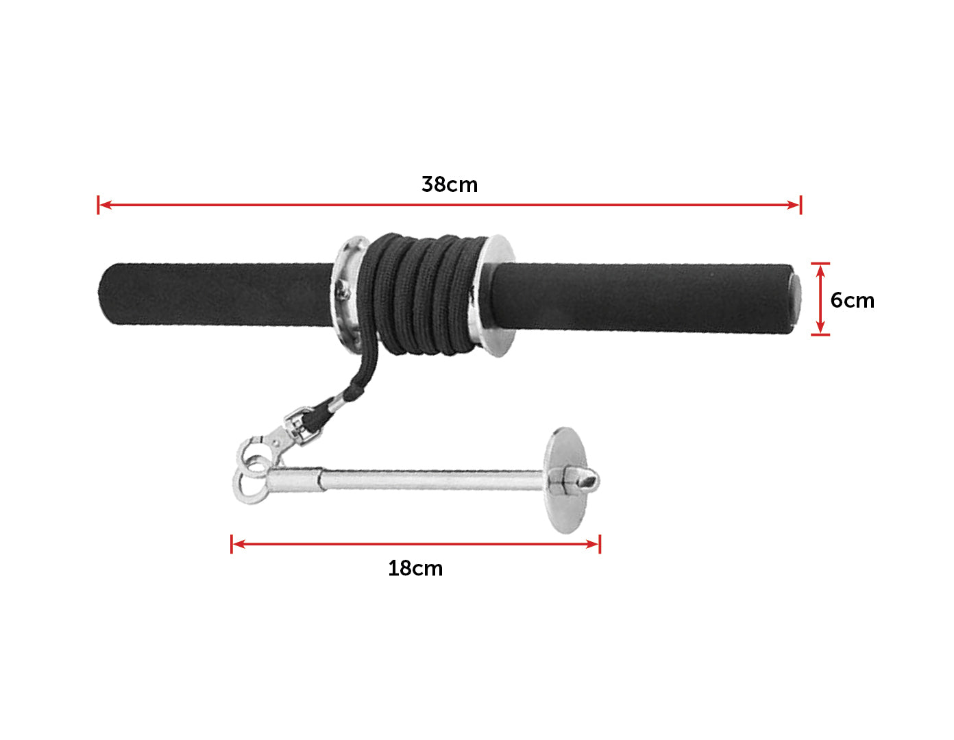 Forearm Wrist Grip Strength Roller Exercise Bar Home Gym Training - image2