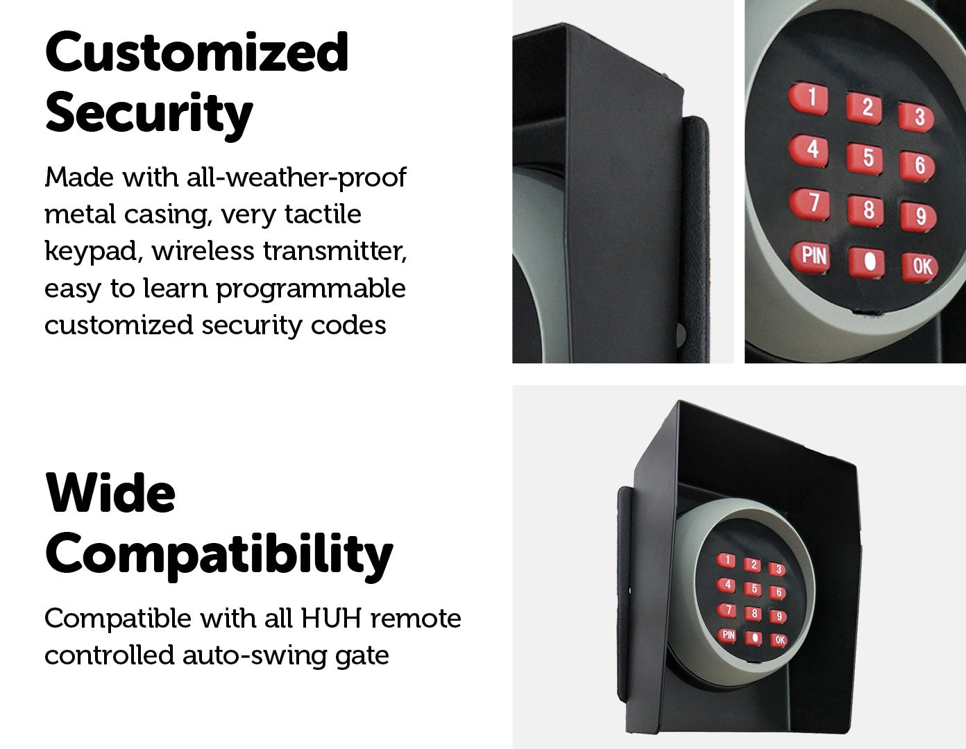 Wireless Keypad Entry For Swing And Sliding Gate with Metal Casing - image4