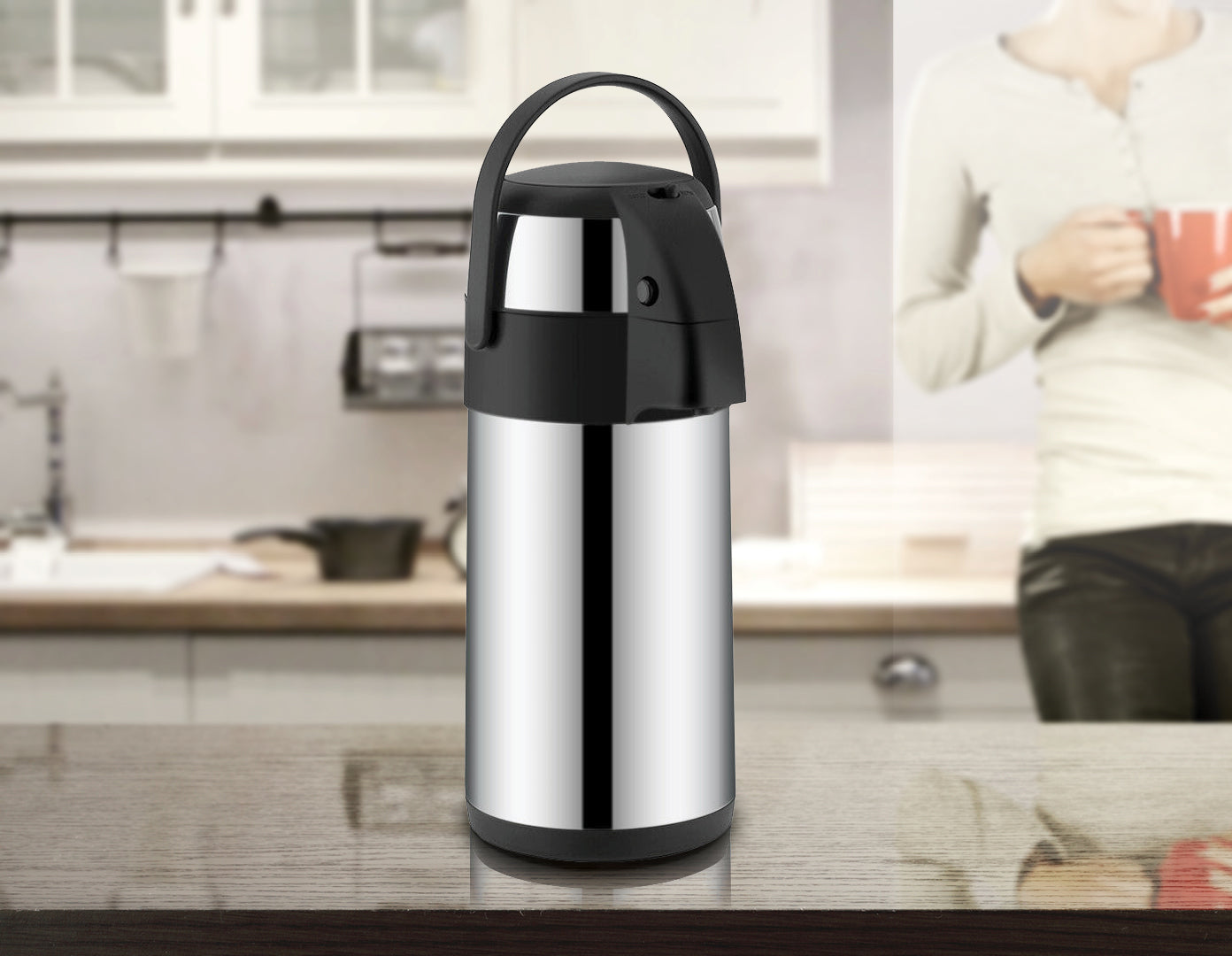 Air Pot for Tea Coffee 5L Pump Action Insulated Airpot Flask Drink Dispenser - image16