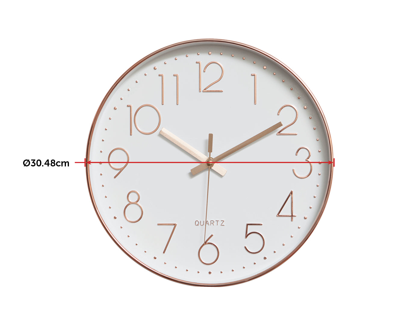Modern Wall Clock Silent Non-Ticking Quartz Battery Operated Rose Gold - image2