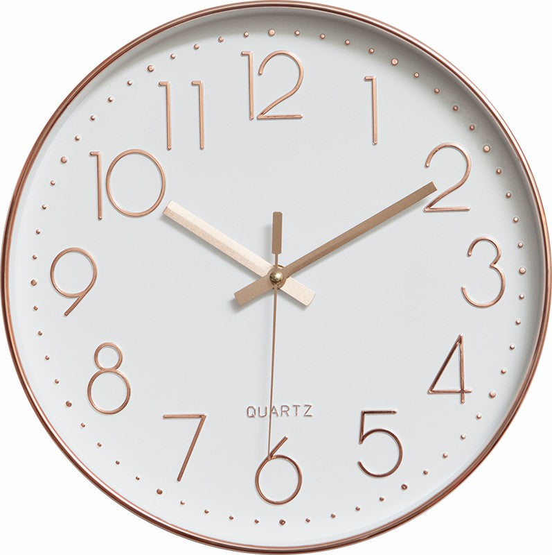 Modern Wall Clock Silent Non-Ticking Quartz Battery Operated Rose Gold - image1