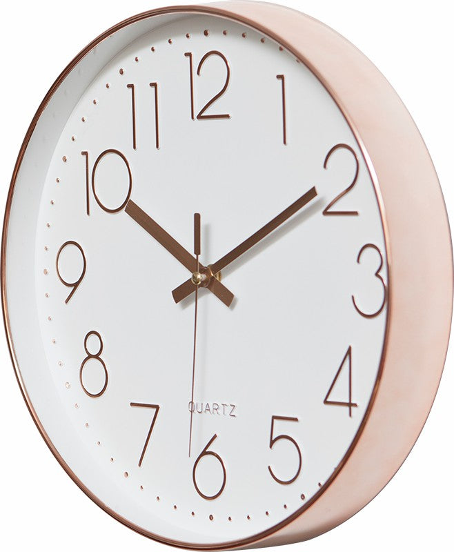 Modern Wall Clock Silent Non-Ticking Quartz Battery Operated Rose Gold - image3