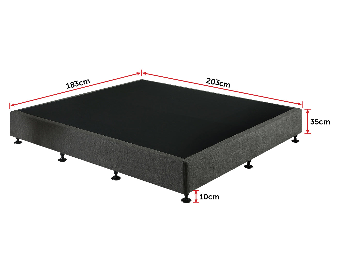 King Ensemble Bed Base Platinum Graphite Linen Fabric - image7