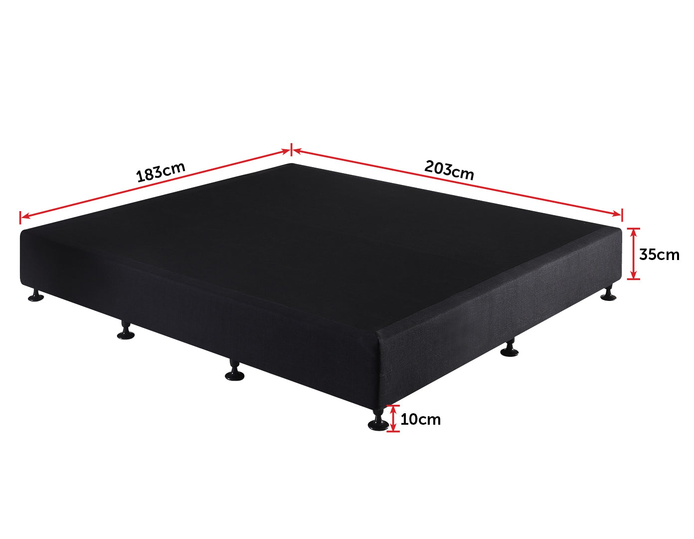 King Ensemble Bed Base Midnight Black Linen Fabric - image7