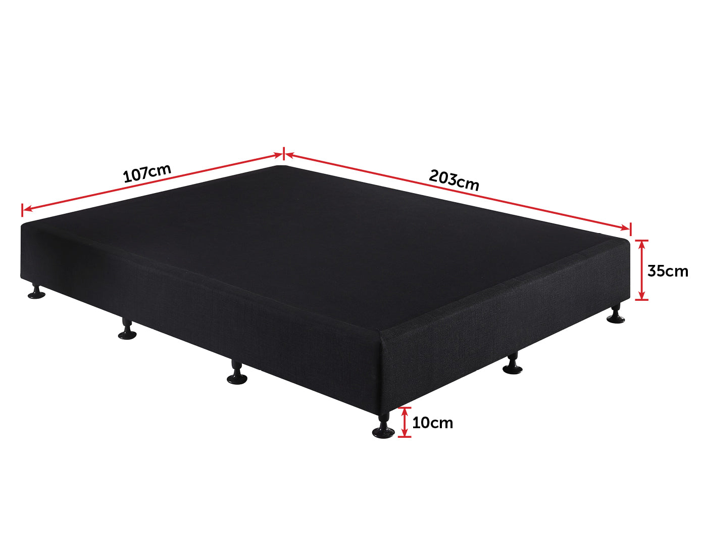 King Single Ensemble Bed Base Midnight Black Linen Fabric - image3