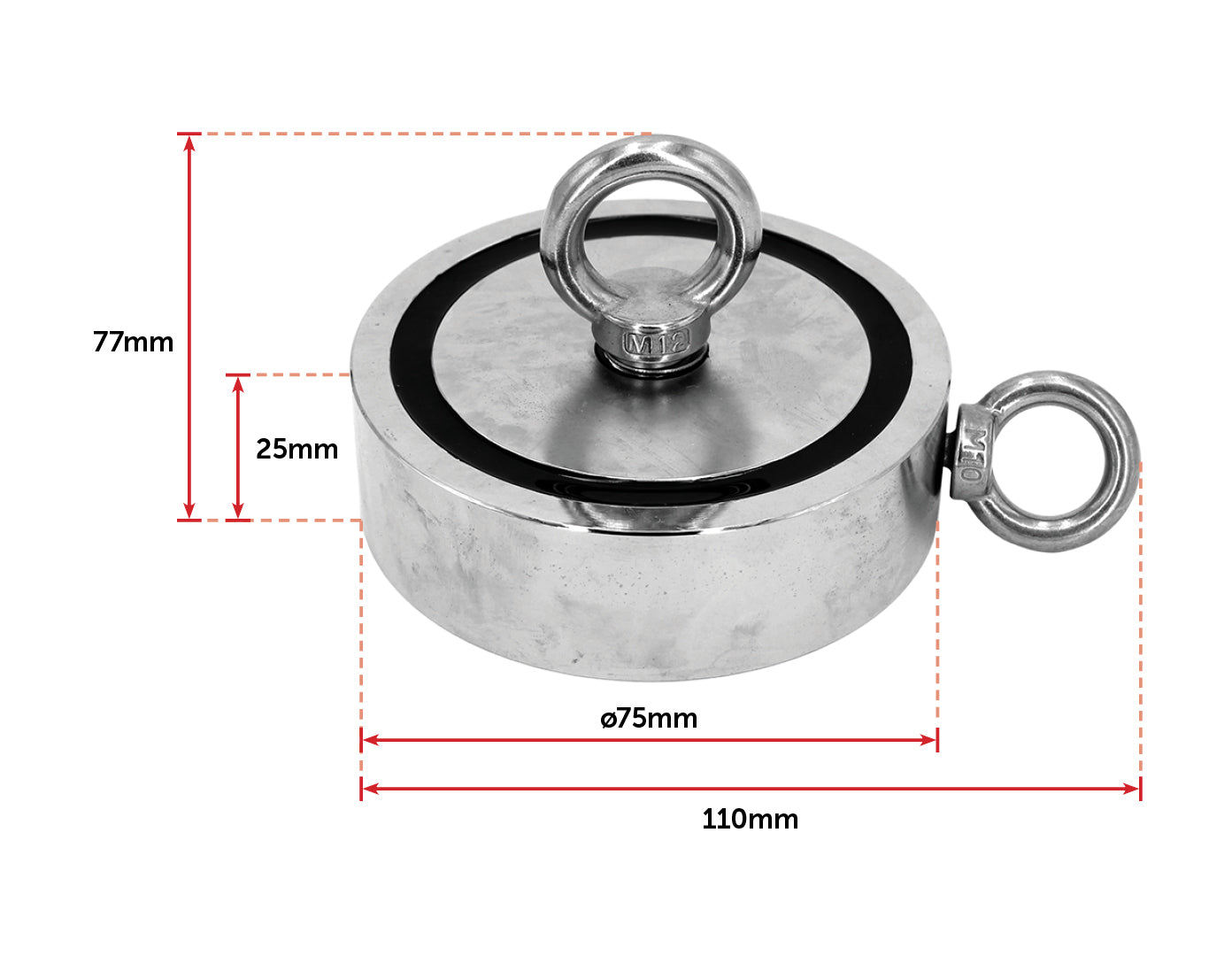 340Kg Salvage Strong Recovery Magnet Neodymium Hook Treasure Hunting Fishing - image2