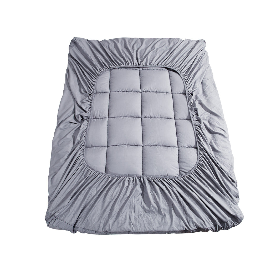 Dreamz Mattress Topper Bamboo Fibre Luxury Pillowtop Mat Protector Cover Double - image6