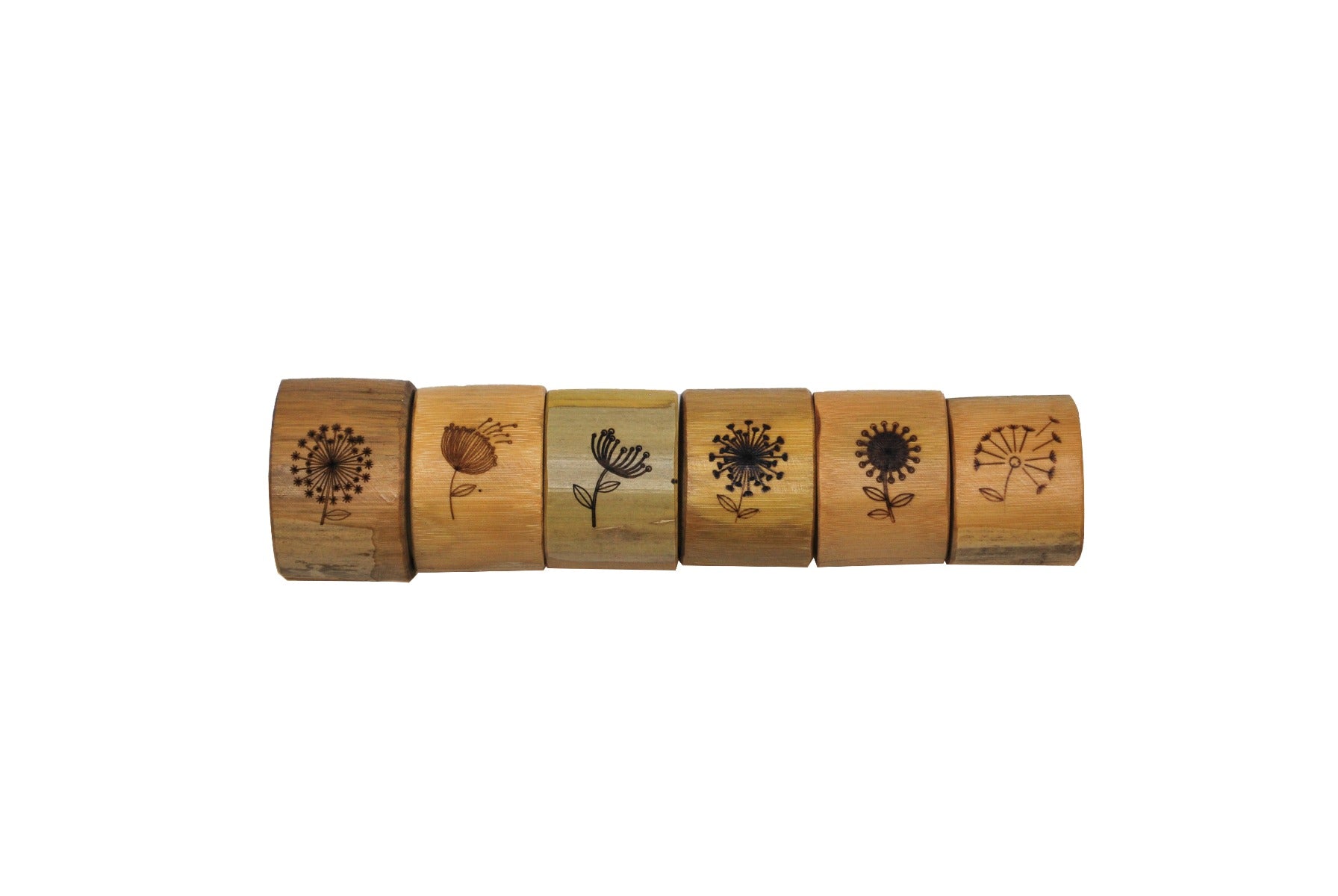 Set of 6 Bamboo Napkin Ring Living and Dinning - image1