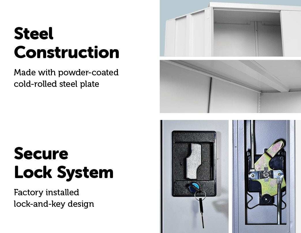 Two-Door Shelf Office Gym Filing Storage Locker Cabinet Safe - image4