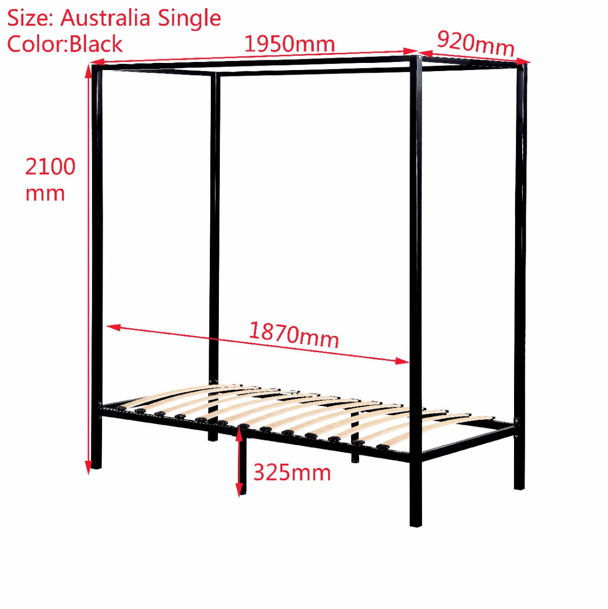 4 Four Poster Single Bed Frame - image3