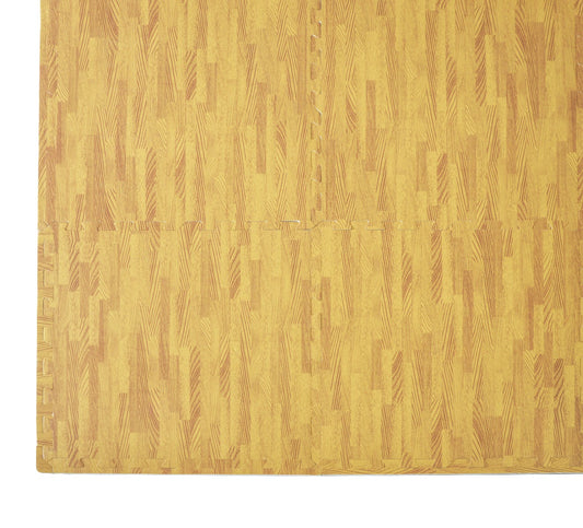 12 Tiles EVA Fitness Home Yoga Gym Interlocking Floor Puzzle Mat - Wood Colour - image1