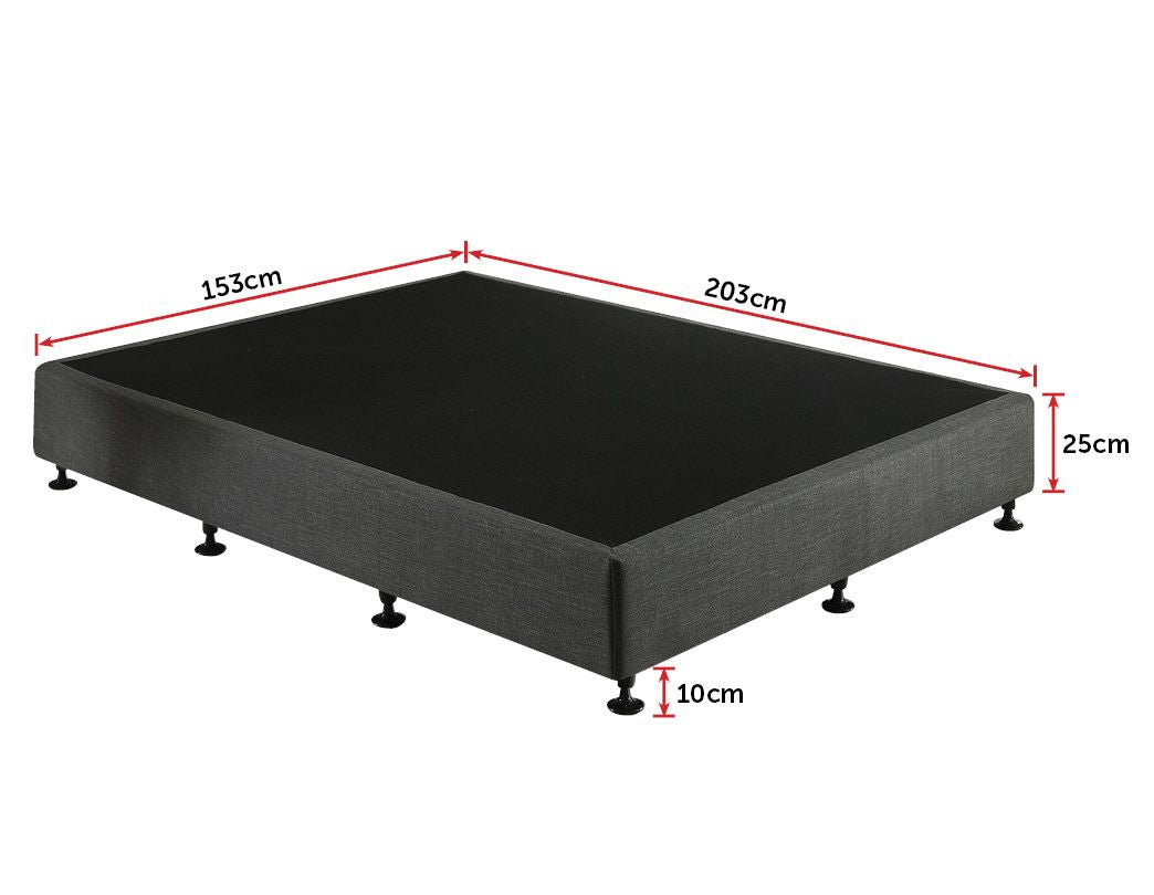 Queen Ensemble Bed Base Platinum Graphite Linen Fabric - image2