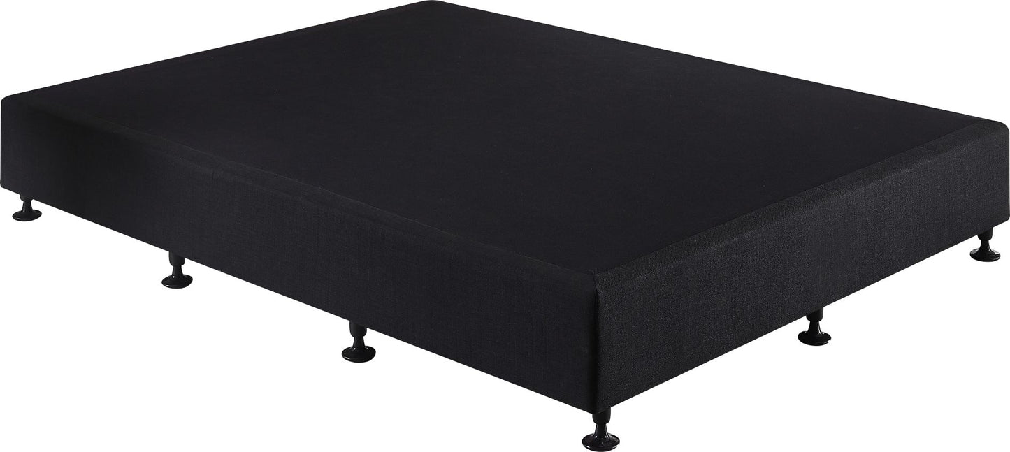 Queen Ensemble Bed Base Midnight Black Linen Fabric - image6