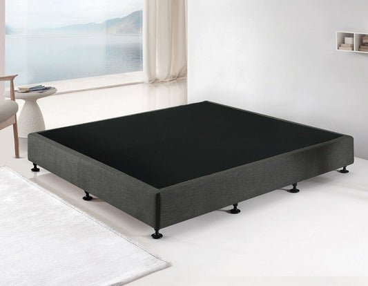 King Ensemble Bed Base Platinum Graphite Linen Fabric - image1