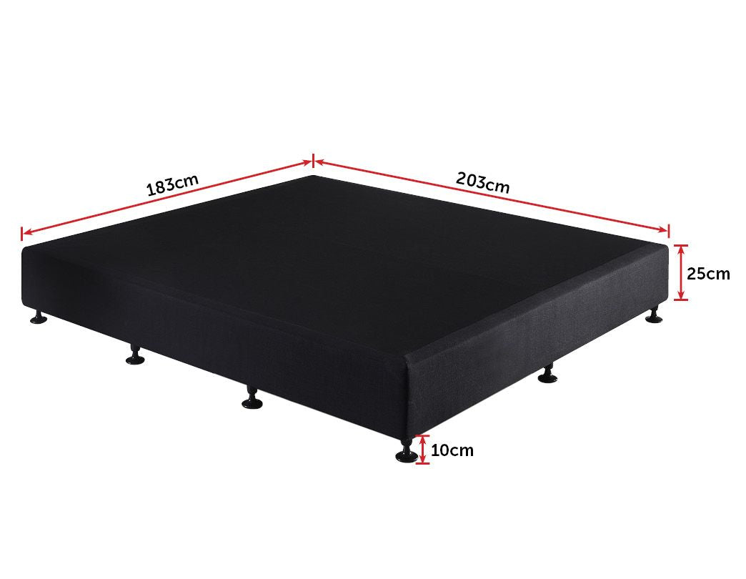 King Ensemble Bed Base Midnight Black Linen Fabric - image2