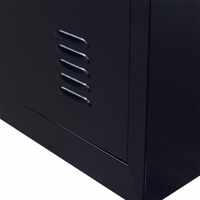 Padlock-operated lock One-Door Office Gym Shed Clothing Locker Cabinet Black - image7