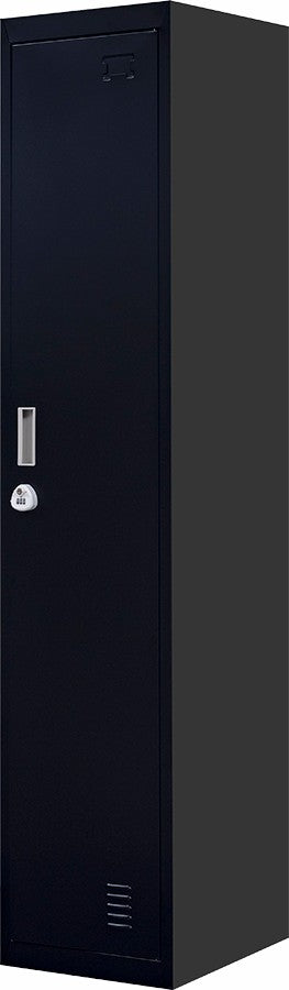 3-Digit Combination Lock One-Door Office Gym Shed Clothing Locker Cabinet Black - image1