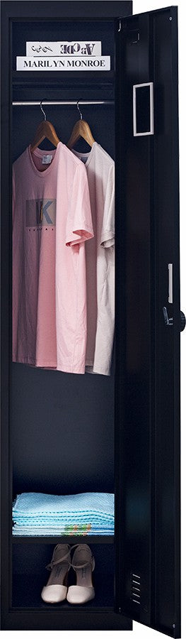4-Digit Combination Lock One-Door Office Gym Shed Clothing Locker Cabinet Black - image8