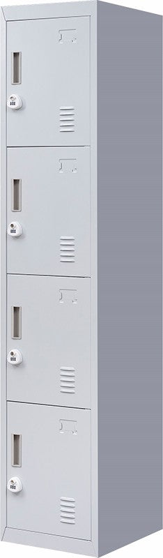 3-digit Combination Lock 4 Door Locker for Office Gym Grey - image3