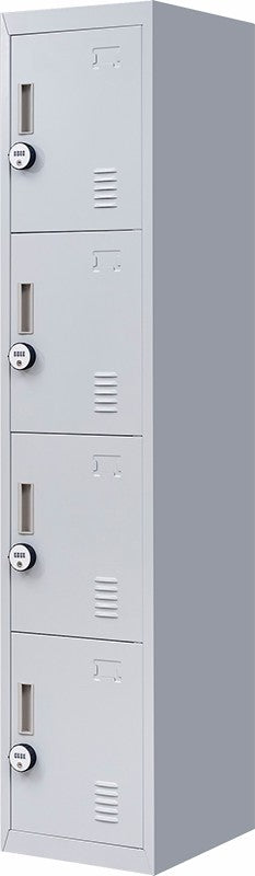 4-Digit Combination Lock 4 Door Locker for Office Gym Grey - image3