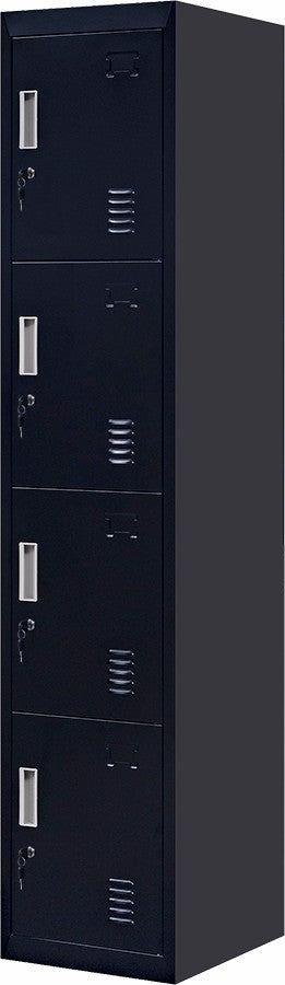 Standard Lock 4-Door Vertical Locker for Office Gym Shed School Home Storage Black - image4