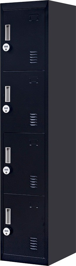 4-digit Combination Lock 4 Door Locker for Office Gym Black - image3