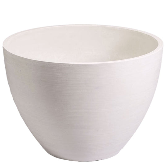 Polished Vintage White Planter Bowl 30cm - image1